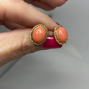 Vintage 14k gold Coral Earrings
